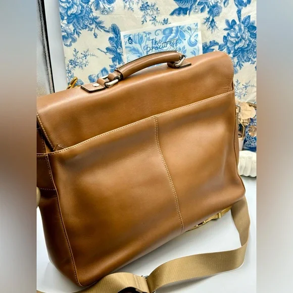 🆕 OROTON 🧿 NWOT Brown Leather Men's Briefcase - Picture 7 of 16